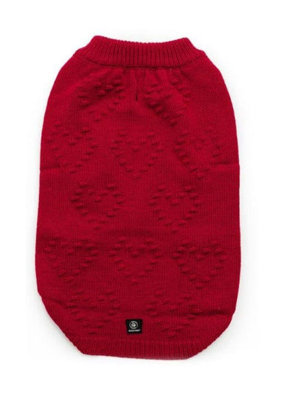 Silver Paw Red PomPom Sweater